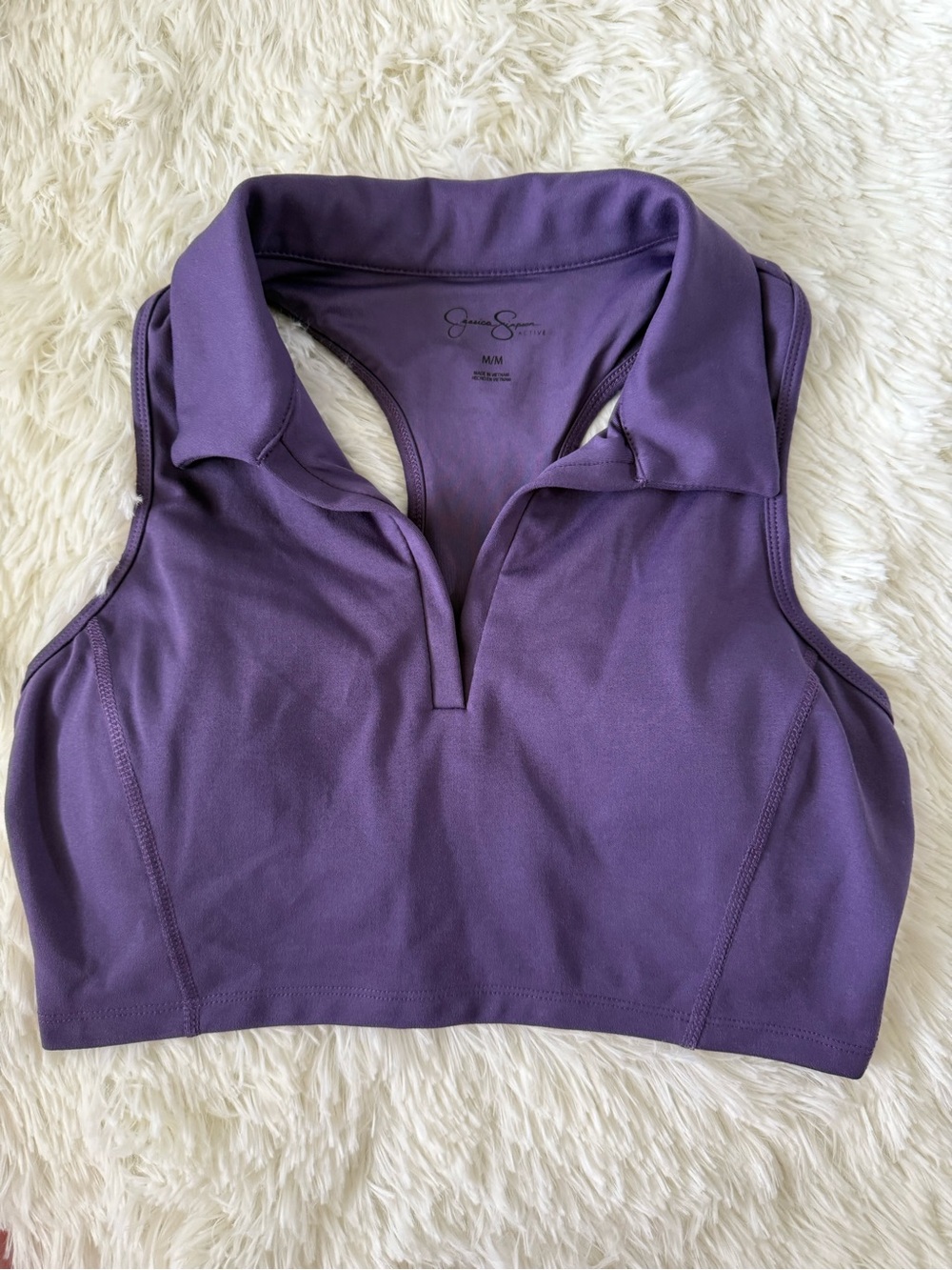 Jessica Simpson Lavender Athletic Crop Tank Top Sleeveless Workout Women’s Med